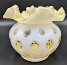 Vintage Fenton Honeysuckle Opalescent Coin Dot Ruffled Edge Vase