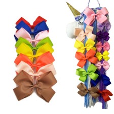 8 Bows  Unicorn Hair Bow Storage Belt Clip Barrette Holder Headband Organizer
