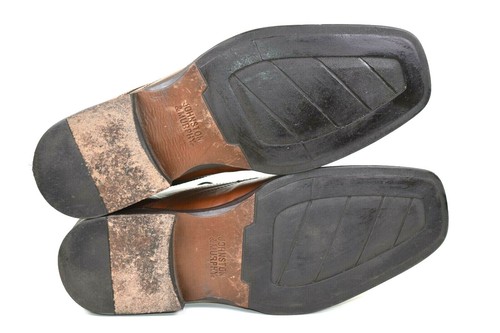 Johnston & Murphy Mens Brown Leather Dress Oxfords Square Bicycle Toe Shoes 9.5 - Picture 12 of 12