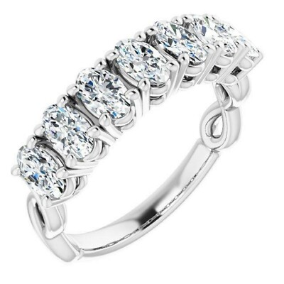 1,47 ct. Ovalschliff Diamant Ehering, natürliche Diamanten Ring 14K Weißgold
