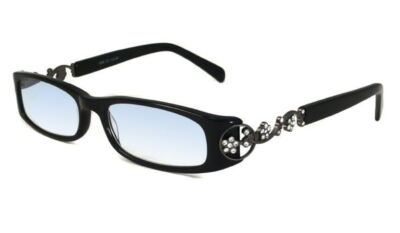 Calabria 839 Techno Optical Reading Glasses&Hard Case Black&Crystals 8 S