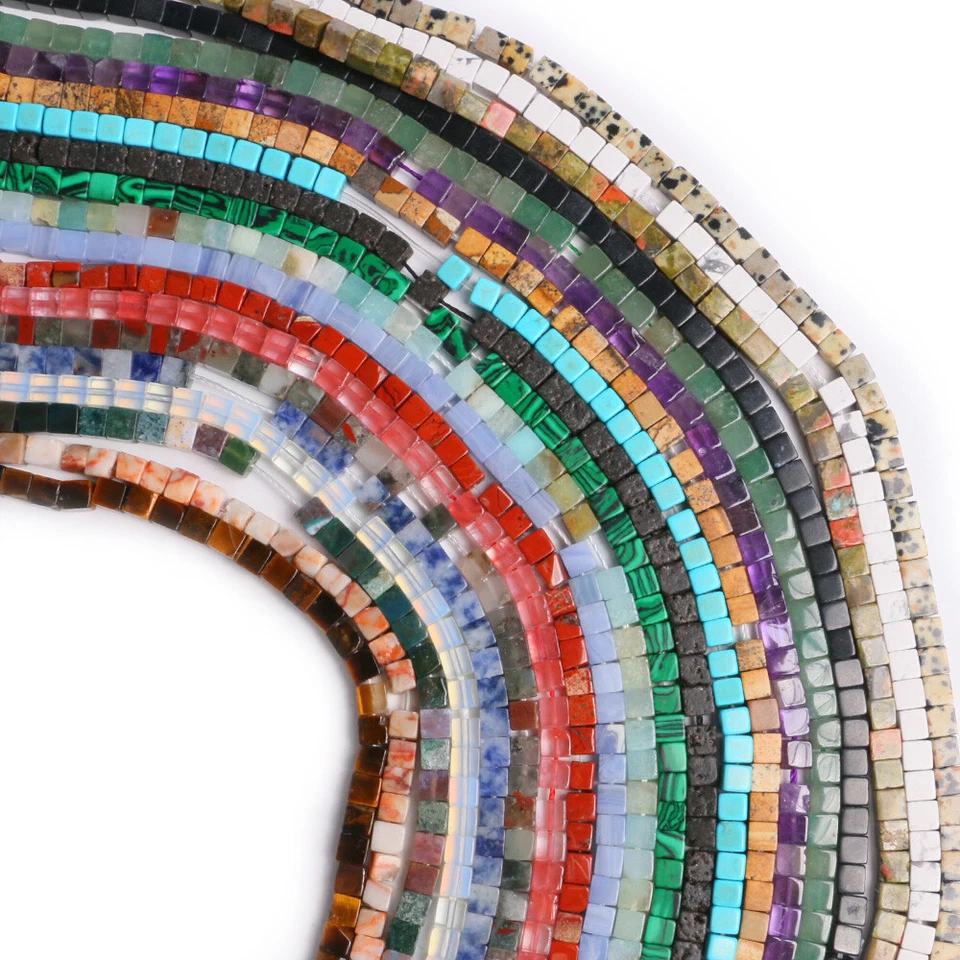 4mm/6mm Würfel Perlen Quadratisch Halbedelstein Poliert Schmuck 1 Strang - Bild 4 von 4