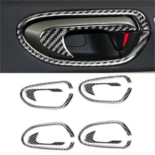 8Pcs For Honda Civic 8th 2006-2011 Carbon Fiber Interior Door Handle Cover Trim