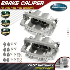 Pair Front Brake Calipers with Bracket for Ford F-250 F-350 Super Duty 2005-2012