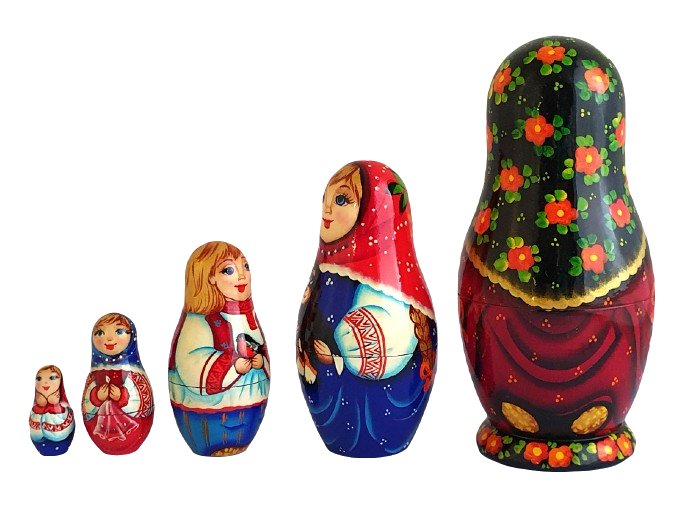Russian Nesting dolls stacking Emboîtables Matryoshka Paint At Hand Petit Birds