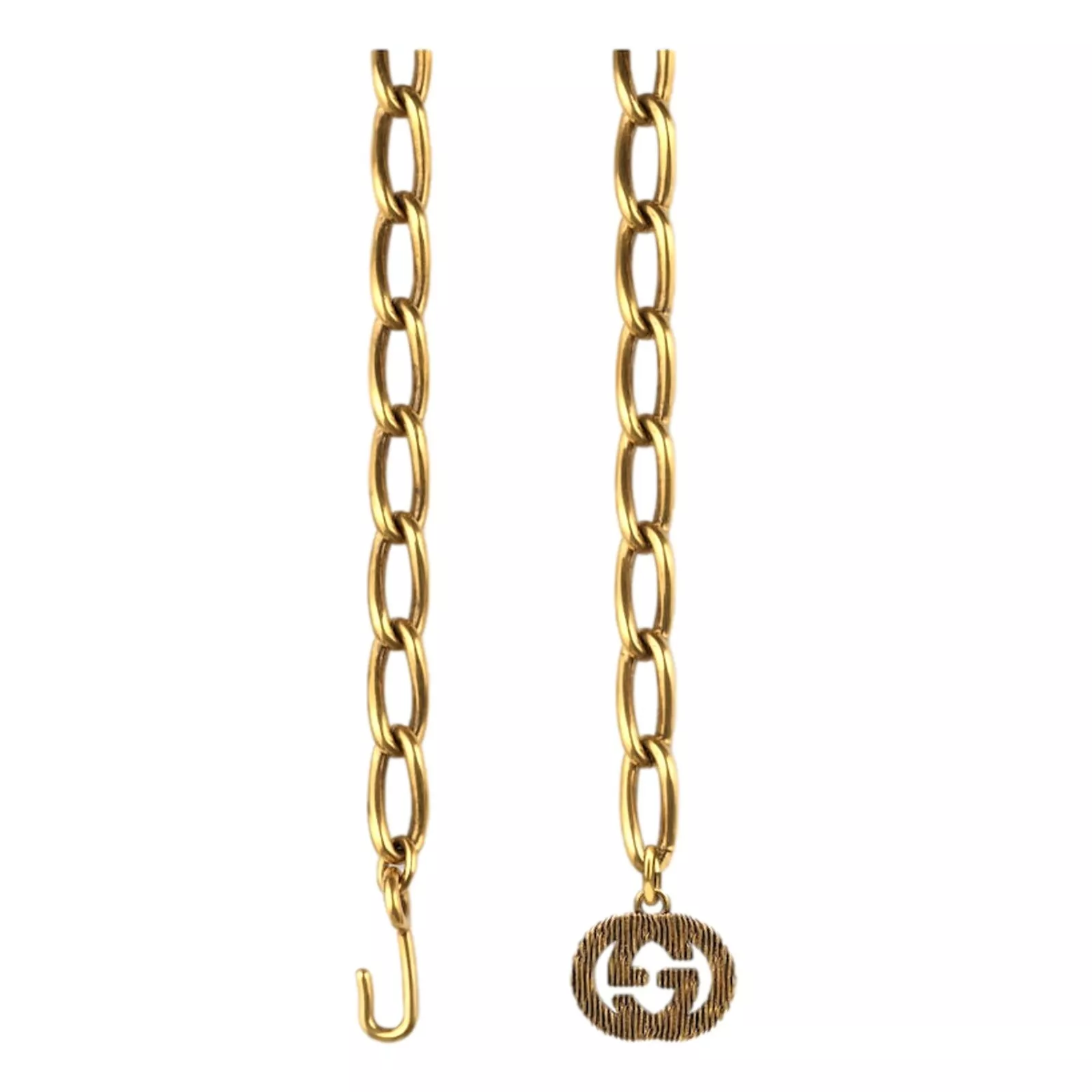 Gucci Ancienne Ceinture Chaîne Métal Doré Taille Avec Enclenchement G Taille 60 Neuf Avec Étiquette