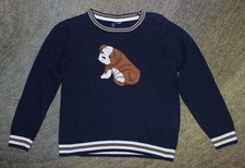 Janie And Jack Boys Navy Sweater Dog - Size 5 - EUC