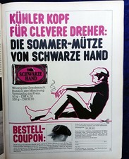 Schwarze Hand Tabak,   originale Werbung aus 1983  "Sommerm&uuml;tze"