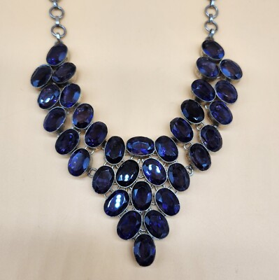Vintage Mark 925 Sterling Silver Hand Crafted Amethyst Necklace Intricate Design