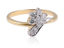Pave 0.30 Cts Round Brilliant Cut Natural Diamonds Wedding Ring In 750 18K Gold