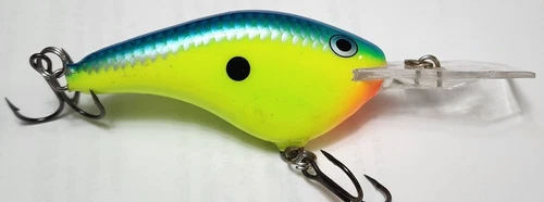 Super Rare Discontinued Rapala DT Flat 7 Citrus Shad Parrot Balsa Coffin Lip