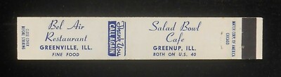 1950s 10 Strike Salad Bowl Cafe Bel Air Restaurant Rt. 40 Greenville Greenup IL 
