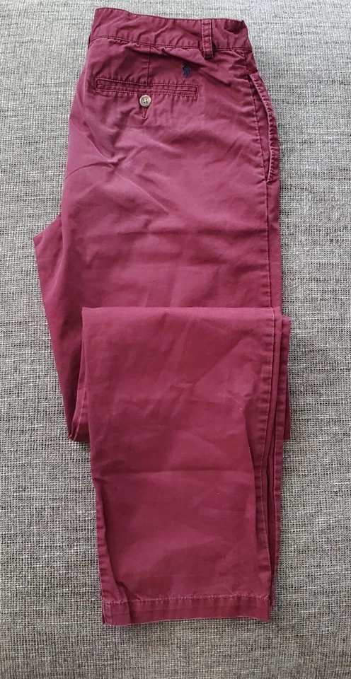 Chinos Polo Ralph Lauren Niños Algodón Borgoña Talla 20 Foto 3 de 4