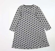 Womens Grey Polyester Blend A-Line Size M