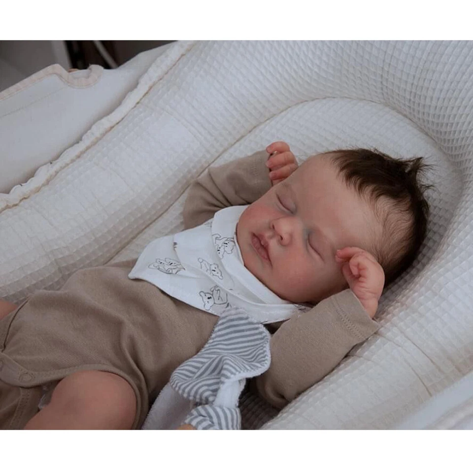 19in Full Body Vinyl/Cloth body Preemie Reborn Baby Doll Newborn Sleeping Dolls - Image 4 of 4