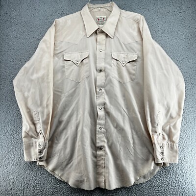 Vintage H Bar C Shirt Men's 17.5 Pearl Snap Button Up Eagle California Ranchwear