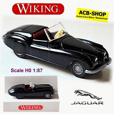 Jaguar XK 120 OTS Roadster Jaguar Sport 1948-57 schwarz black 1:87 Wiking 801 01