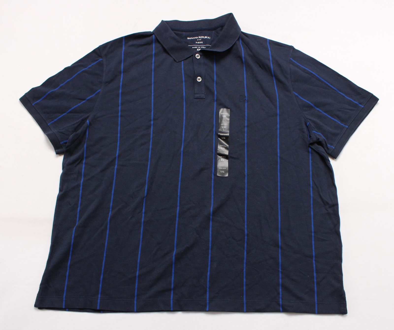 Banana Republic Factory Men's Monogram Pique Polo AH4 Preppy Navy Size