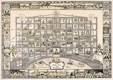 New Orleans Midcentury Pictorial Wall Map Art Poster Print Decor Vintage History