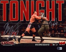 Brian Cage & Lord Pindar Signed 11x14 Photo BAS COA Lucha Underground ROH AAA