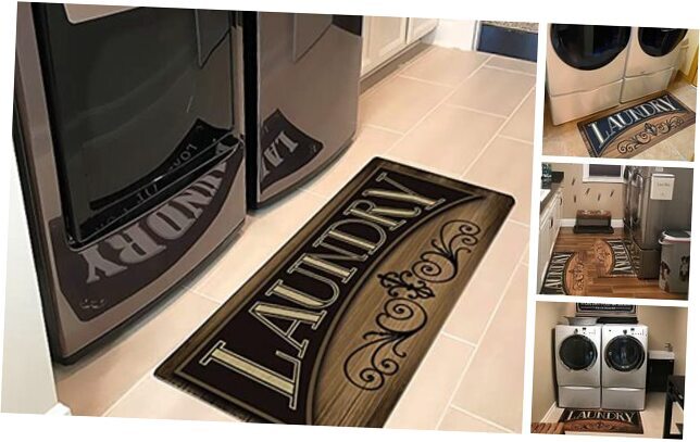 Rug Runner Vintage Anti Fatigue Mat Farmhouse Washer 4' x 1'8