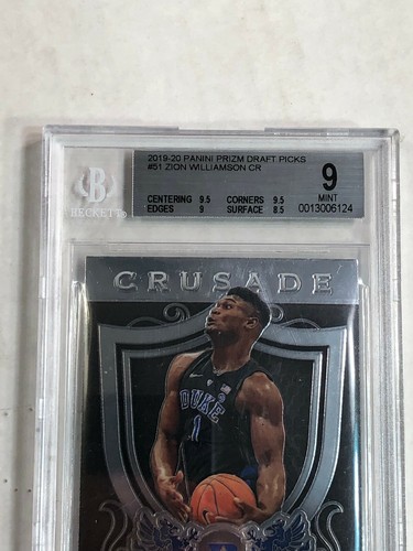 ZION WILLIAMSON 2019-20 Prizm Draft Picks Crusade RC #51! BGS MINT 9! SUB 9.5's! - Picture 2 of 3