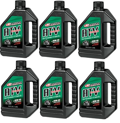 Maxima 10W-40 ATV/UTV Premium Mineral Conventional 4-Stroke Engine Oil (6 Pack)