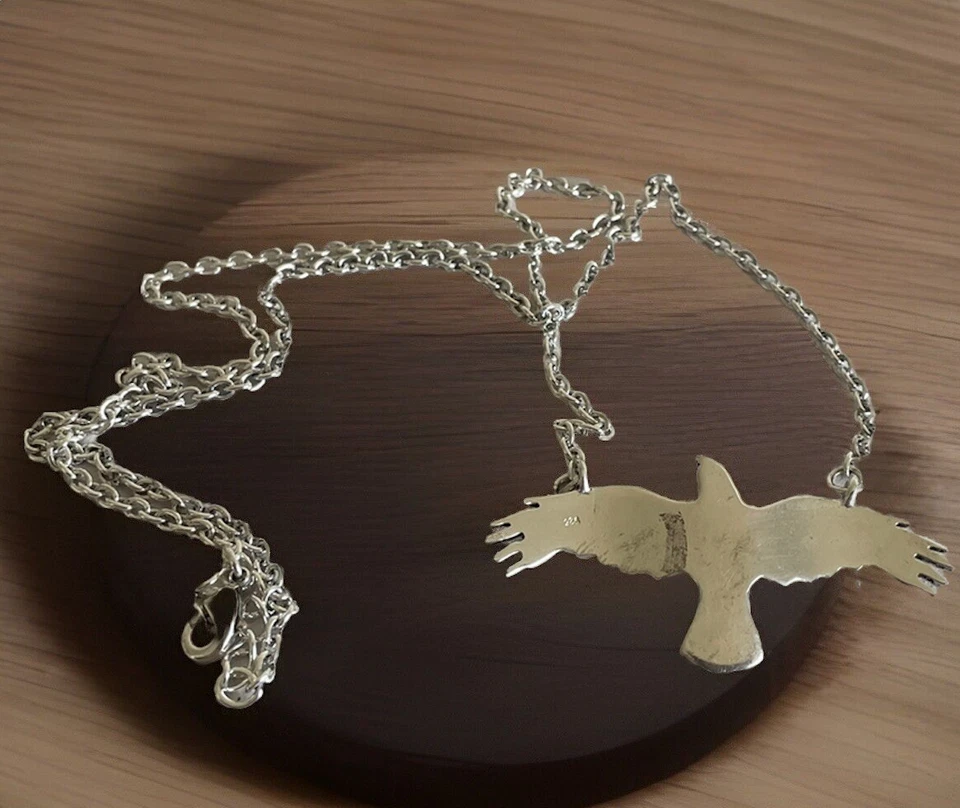 Collar colgante de piedras preciosas de águila de cuarzo rutilado - enchapado en plata de ley 925 - nuevo Foto 3 de 3