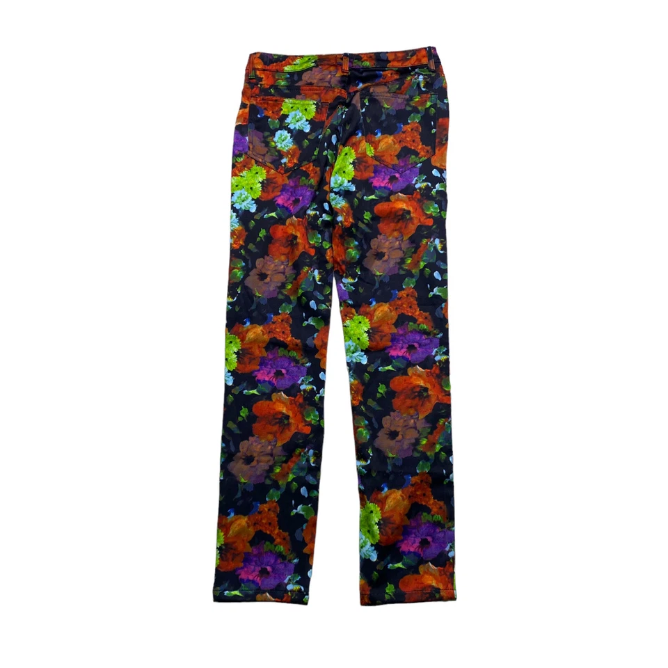 Pantalones BDG para mujer talla 25 botones expuestos ajustados negros estampado floral tiro alto Foto 2 de 4