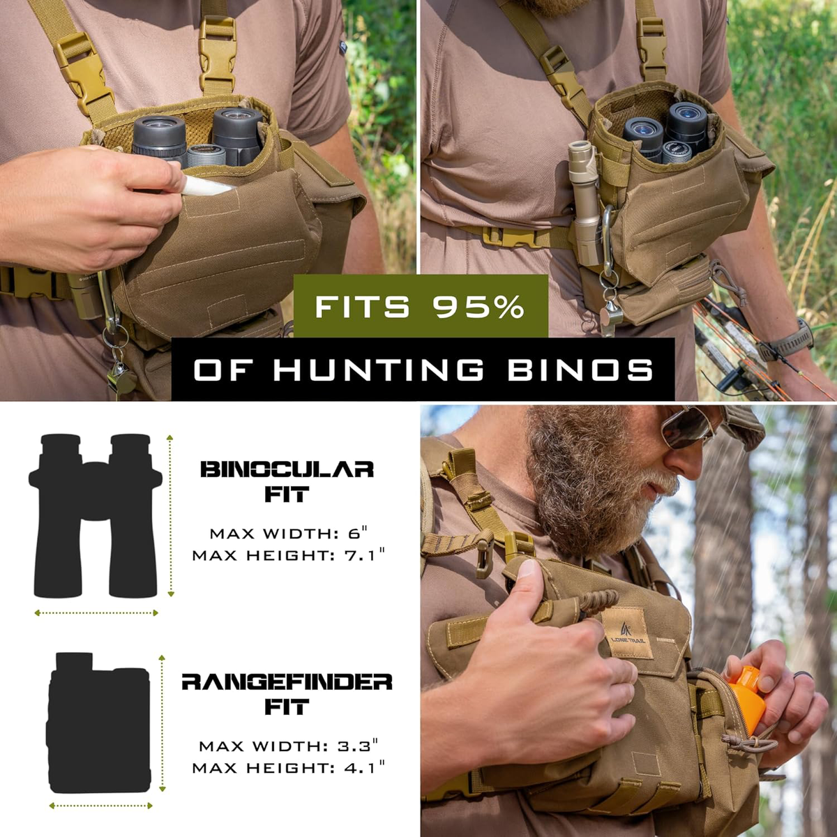 Hunting Chest Pack MOXULE Binocular Harness Chest Pack: Bino Case