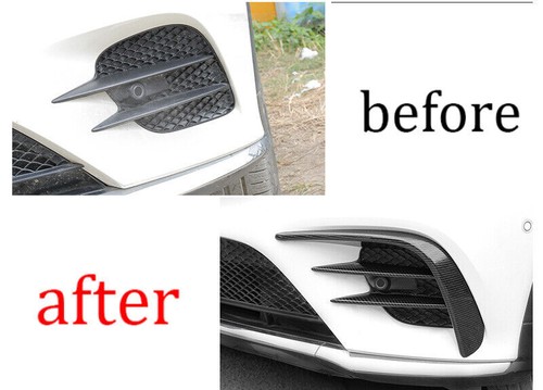 For Mercedes-Benz GLC 2016-19 Carbon Fiber Front Bumper Lip Spoiler Fins Canards - Bild 9 von 11
