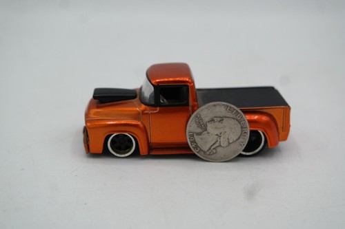 2005 JADA TOYS 'Big Time Muscle' 1956 Ford F-100 Pickup Orange MINT Dub City - Picture 2 of 7