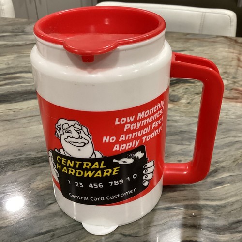 1996 “Central Hardware” Big Bottom Thermo Mug / Can Holder + Secret Compartment - Picture 2 of 11