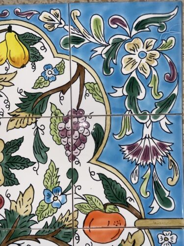 18" x 24" Ceramic Tile Mural Backsplash Art Wall Panel Hand Painted Vase Flowers - Picture 4 of 9