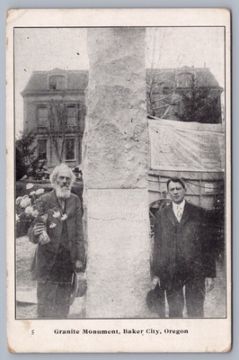 #ad Granite Monument Baker City Oregon OR Oregon Trail Postcard O6 $4.99