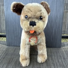 Vintage Mohair Steiff Mopsy Dog Germany With Buttons And Tags 5
