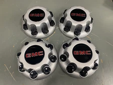 (4) 03-24 GMC Savanna 2500 Van 8 Lug Steel Wheel OEM Silver Center Caps