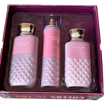Bath & Body Works Champagne Toast Body Lotion Shower Gel Fragrance Mist 3 Pc Set