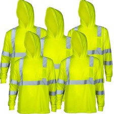 Long Sleeve Hoodie Safety Shirt for Work Construction Two Tone Reflective Yellow