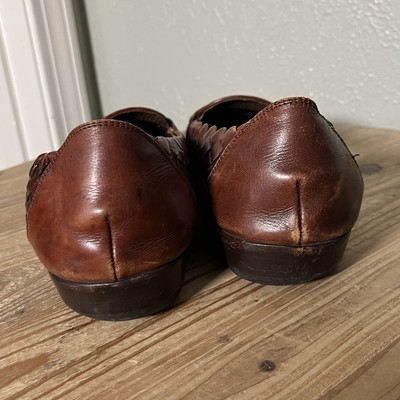 Cole Haan BRAGANO Italy Brown Woven Loafers Dress Shoes  display picture 1