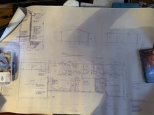 Vtg 1980’s House Plans Blueprints For home Built in Fall City, WA.  3 Pages