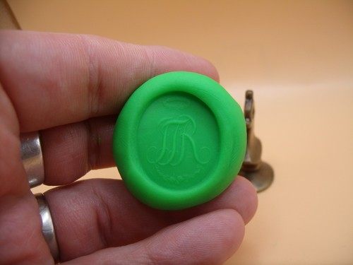 Antique 18th Century Brass Laurel Crown & Floral "JTR" Sealing Wax Seal Stamp - Picture 7 of 7