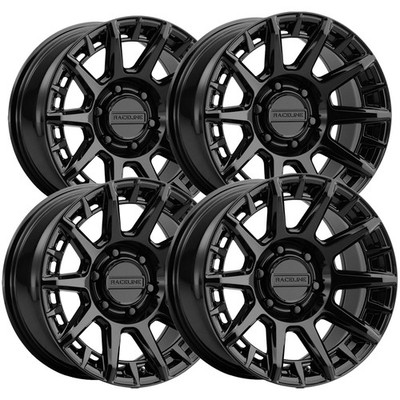 (Set of 4) Raceline 964GB Vector 18x9 5x150 +18mm Gloss Black Wheels Rims