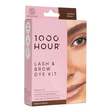 Eyelash & Brow Dye Kit 1000 Hour 12 Applications 6 Weeks Lasting Medium  Brown