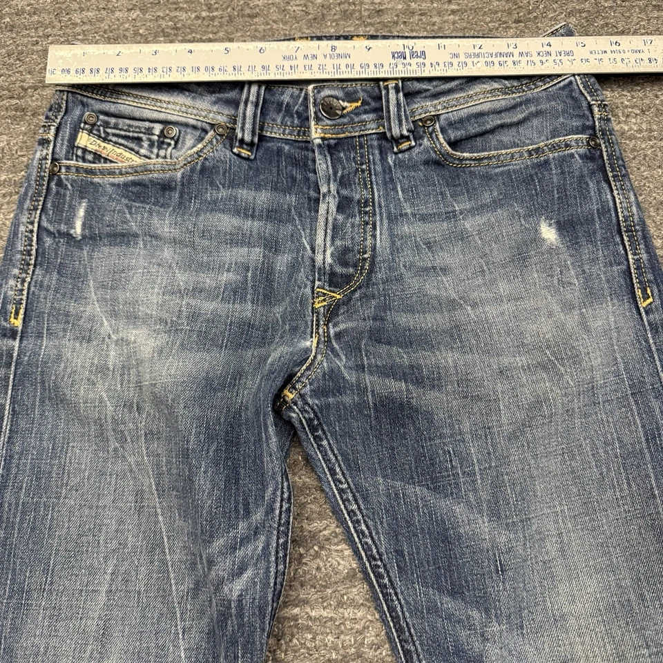 Jeans Diesel Hombres 28X30 (30X29) Azul Viker Western Rodeo Envejecido Italia Botón Foto 3 de 4