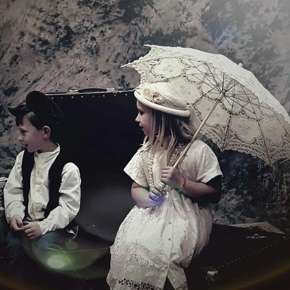 Sombrilla de encaje marfil paraguas vintage boda novia encaje para decoración... Foto 3 de 4