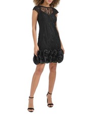 Kensie Embroidered-Mesh Ruffled-Hem Sheath Dress $188 Size 2 # 1B 2924 Blm