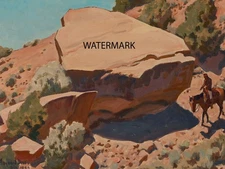 Maynard Dixon - Rocky Hillside Arizona 1944 -  17x22 Print REPRODUCTION
