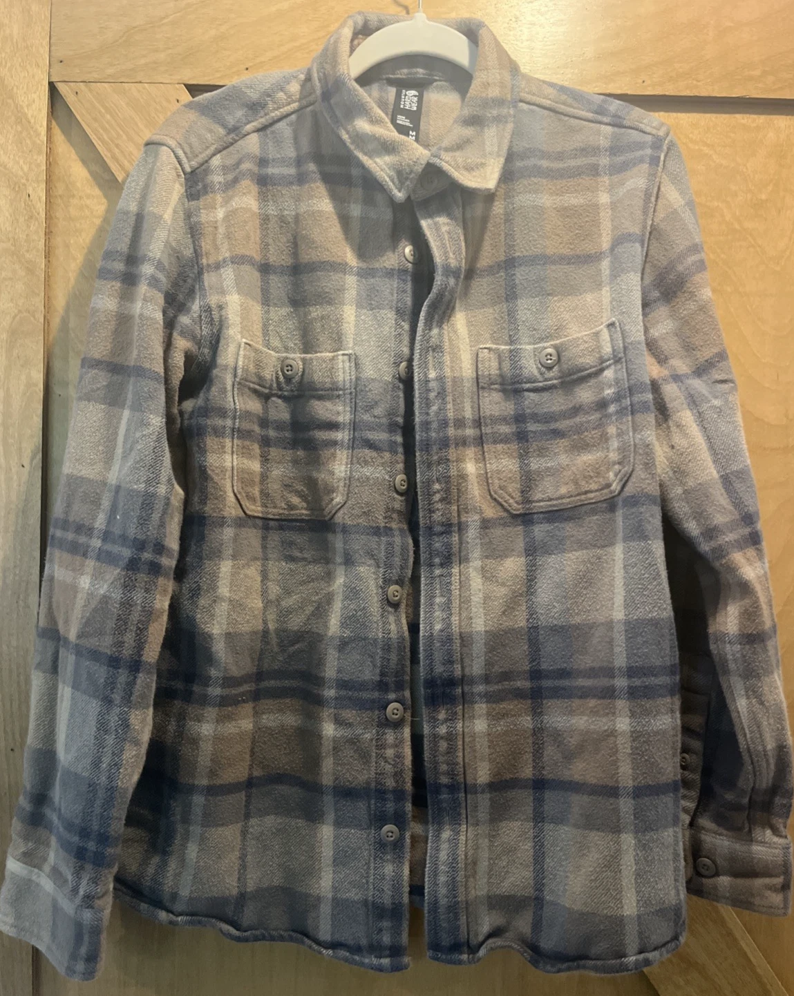 Mountain Hardwear Mens Med THICK Flannel Plaid Shirt jacket Outdoor WARM!!
