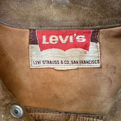 1960's Levi's BIG E Vintage Brown Suede Leather Western Trucker